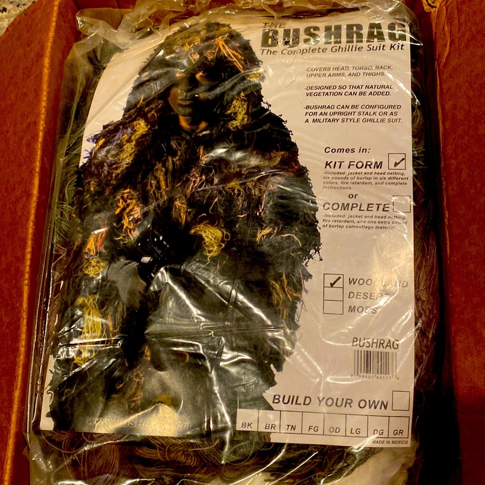 Bushrag Ghillie Suit. Never worn. Used for Paintball or Airsoft.